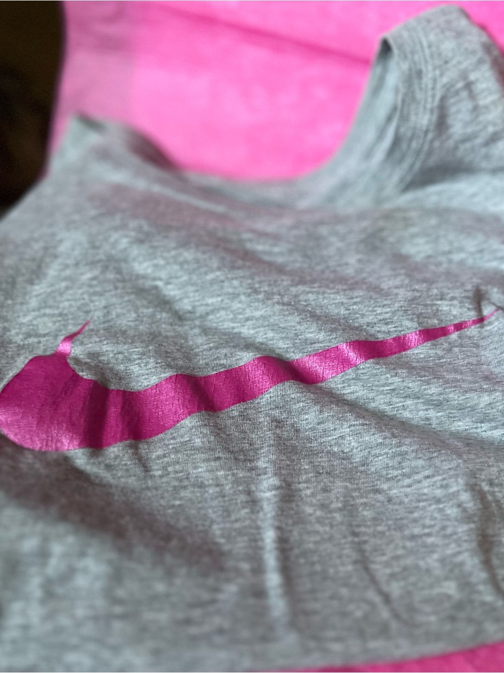 Nike Grey Tank and Adidas hat w/ pink swoop
Breast Cancer water bottle 💕🩷💕